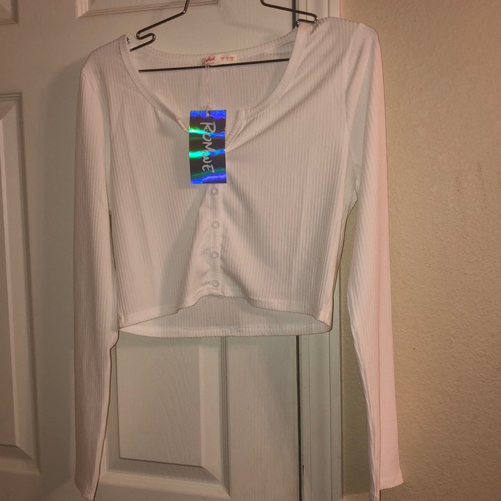 White cropped shirt